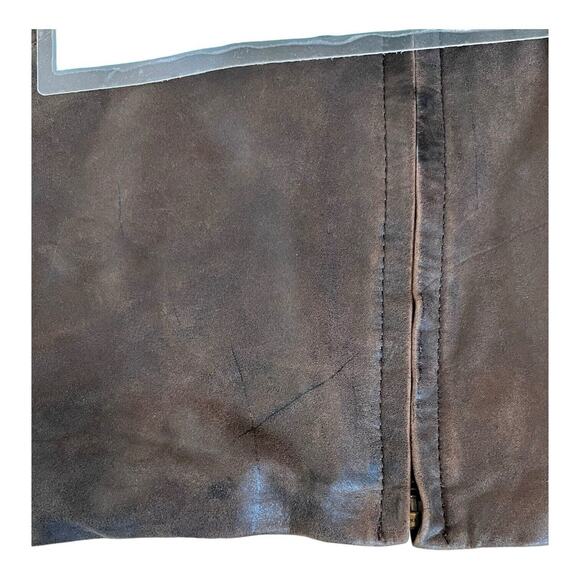 Vtg Argentinian Leather Jacket Sz L Full Zip Solid Heavy -Leather Shop. EUC READ - Picture 14 of 16